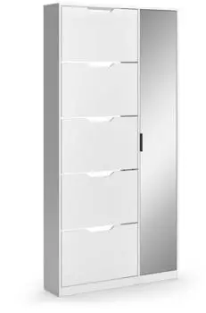 VICCO Luca Schuhkipper wei&szlig;, 5 Kippf&auml;cher, Spiegel, 90x180,5cm (61415)