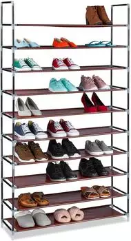 Relaxdays Baylee Schuhregal Stoff, 10 Etagen, 175,5x100x29cm (10019127_114)