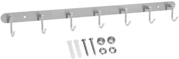 Intirilife Garderobenleiste Modell C Edelstahl, 7 Haken, 54x5,5cm (IL-100405)