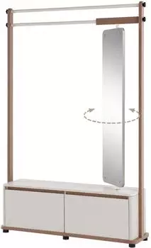 Beautysofa BOREO Kompaktgarderobe mit Drehspiegel, 2 T&uuml;ren, 125cm, Kaschmir/Hellbraun (800001979277)