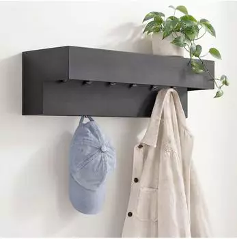 DanDiBo Wandgarderobe mit Ablage 60cm Metall schwarz (96741)