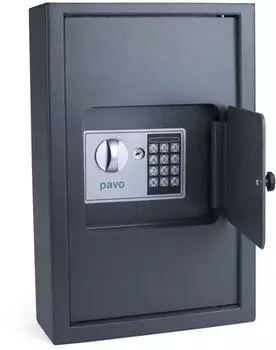 Pavo High Security Schl&uuml;sselschrank elektronisch 50 Haken, dunkelgrau (8009022)
