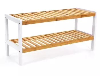 Songmics Schuhregal 2 Ebenen, Bambus (LBS02H)