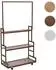 MCW Standgarderobe Q33 Bambus, Stange, 3 Ablagen, Rollen, 175x93x38cm, weiß (MCW-Q33)