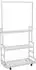 MCW Standgarderobe Q33 Bambus, Stange, 3 Ablagen, Rollen, 175x93x38cm, weiß (MCW-Q33)