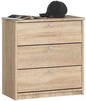 Akord Furniture Factory Schuhschrank Mini 3 Klappt&uuml;ren, Sonoma Eiche, 60x62x31cm (OP0LSZASONMINI)