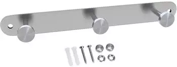 Intirilife Garderobenleiste Modell A Edelstahl, 3 Haken, 22x2,55cm (IL-100391)