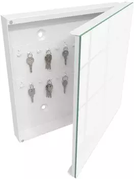 Tulup Schlüsselkasten Metall 30x30cm weiß, Wandmontage (010940900010200019042)