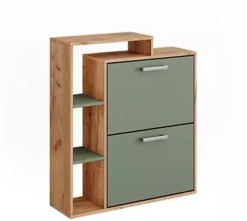 VICCO Schuhkipper Orlando Goldkraft Eiche/gr&uuml;n, 80x90cm (53248)
