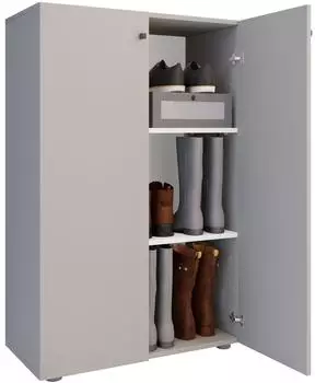 VCM Lona 3 Schuhschrank grau, Holz, 70x110x39cm