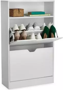 TecTake Calea Schuhschrank 2 Kippf&auml;cher, wei&szlig; (405226)
