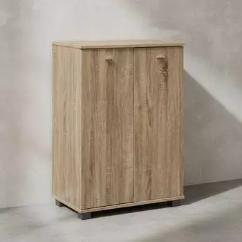 KADIMA DESIGN Schuhschrank-Kommode 2 T&uuml;ren, 3 Einlegeb&ouml;den, beige, 60x35x90cm