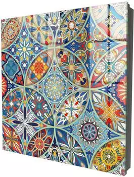 Tulup Schlüsselschrank "Farbenfrohes Mosaik" 30x30cm, schwarz (010940900010100276177)