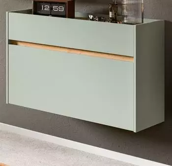 Inn.Furn Borga Schuhkipper h&auml;ngend, salbeigr&uuml;n, Eiche Artisan, 110x61x32cm (GE70148-08)