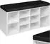 TecTake Schuhschrank Max mit Sitzbank und Sitzkissen, 103,5x48x30cm, schwarz/weiß (403174)