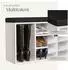 TecTake Schuhschrank Max mit Sitzbank und Sitzkissen, 103,5x48x30cm, schwarz/weiß (403174)