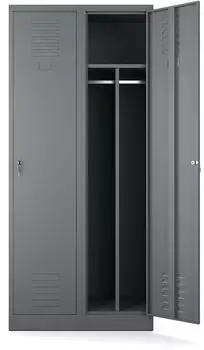 Muralo Doppel-Garderobenspind aus Metall, anthrazit, 80x180x50cm