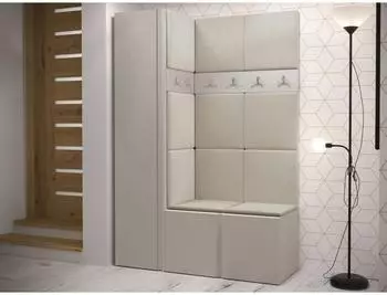 Mirjan24 Orion IX Garderoben-Set mit Schuhschrank, Sitzbank & Polsterpaneel (800001367759)