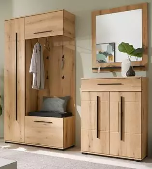 Furn.Design Garderoben-Set Design-D Evoke Eiche, 4-teilig, 200x200cm (800001444063)