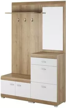 Masseno Aura Garderobe-Set 135x197x34cm Eichefarben/Wei&szlig; (800001380338)