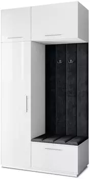 Masseno REMA Garderobenschrank 120x240x60cm, wei&szlig;, 5 F&auml;cher (800001380191)