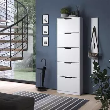 VICCO Luca Schuhkipper 5 Kippf&auml;cher, wei&szlig;, 59x180,5cm (61435)