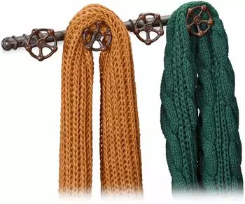 Relaxdays Wandgarderobe Industrial Vintage, Metall, braun (46.5x6.5x6cm)