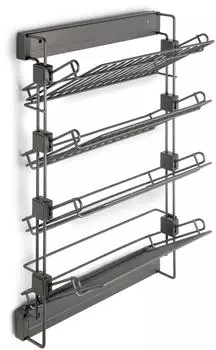 Emuca Quartz ausziehbares Seiten-Schuhregal f&uuml;r Schr&auml;nke, Stahl, titan, links (6938452)