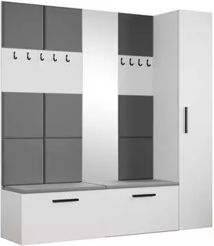 Masseno MODULO Garderobenschrank wei&szlig;, 201,2x204x40cm (800001380358)