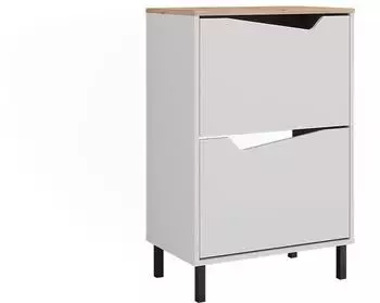 VICCO Marelle Schuhkipper 2 F&auml;cher, wei&szlig;/Artisan-Eiche, 60x91,6x38cm (57869)