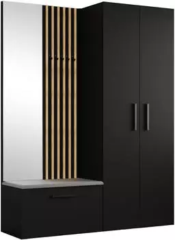 Masseno Modulo Garderobenschrank 8 F&auml;cher, schwarz, 160,6x204x40cm (800001380498)