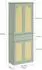 SoBuy FSB107-GR Schuhschrank mit 4 Türen, 1 Schublade, Rattan, grün, 70x34x180cm (FSB107-GR)