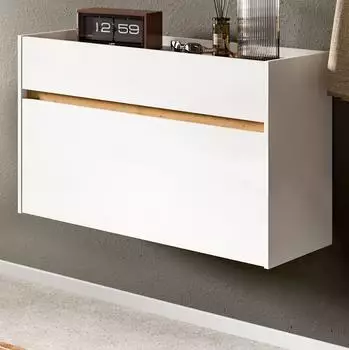 Inn.Furn Borga Schuhkipper h&auml;ngend, wei&szlig;/Eiche Artisan, 110x61cm (800001515982)