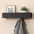 doporro Reglo-05 Wandgarderobe mit Ablage, 4 Haken, 40cm, sandschwarz (Reglo-05)