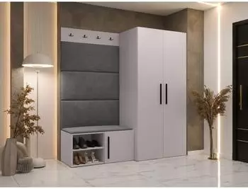 Mirjan24 Garderoben-Set Medi I Dreht&uuml;renschrank, Schuhschrank, Cashmere/Manila 16 (800001207659)