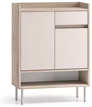 Feldmann-Wohnen Voco Schuhschrank 2-türig mit Schublade, Cashmere/Eiche Cremona Terrakotta, 70x95x34cm