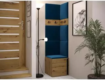 Mirjan24 Orion XXI Garderoben-Set Eiche Artisan, blau, 42x186x46cm (800001367796)