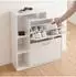 Relaxdays Schuhschrank mit Klappen, schmal, weiß, 80x90x23,5cm