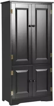 Costway Mehrzweckschrank Vintage mit verstellbarem Regal, schwarz (JZ10009BK)