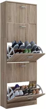 VCM Sipos XL Schuhschrank mit Kippt&uuml;ren, 5 F&auml;cher, 170x59x22cm (Sipos XL)