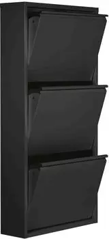 Sconto Schuhkipper BLACK 3 Klappen, schwarz matt, Metall, 50x105cm