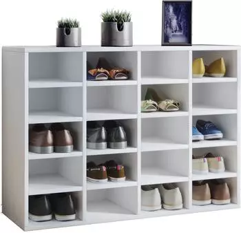 VCM Hinsol L Schuhregal 20 F&auml;cher, 92x67x33cm, wei&szlig; (4051814366604)