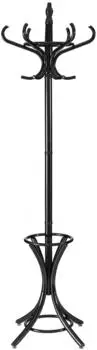 Costway Garderobenständer 184cm, 12 Kleiderhaken, Holz, schwarz (TI77700NW)