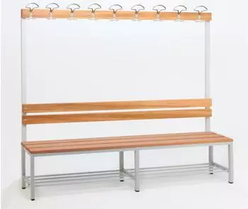Szagato Garderobenbank mit Haken und Schuhrost, 1-seitig, 200x30cm (57203-1)