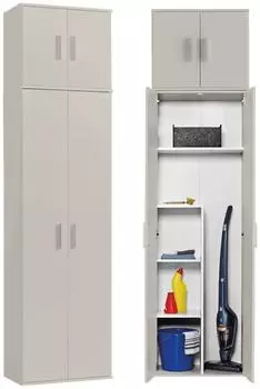 mokebo Der Extralange Mehrzweckschrank beige, 5 Fächer, 60x230x34cm (800001444147)