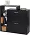 Relaxdays Schuhschrank mit 2 Klappen, schmal, schwarz, 80x90x23,5cm