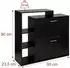 Relaxdays Schuhschrank mit 2 Klappen, schmal, schwarz, 80x90x23,5cm