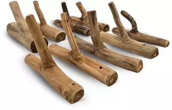 DESIGN DELIGHTS LIMB Wandhaken 9er-Set, Teakholz Wurzel (10003366)