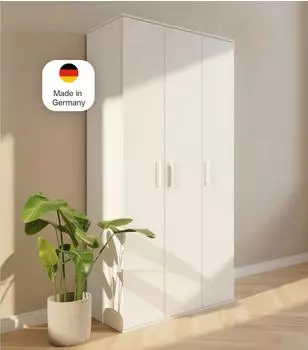 mokebo Trio Mehrzweckschrank 3-türig, weiß, 89x180x34,5cm (800002040074)