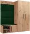 Mirjan24 Medi I Garderoben-Set mit Drehtürenschrank, Artisan Eiche/grün (800001207608)
